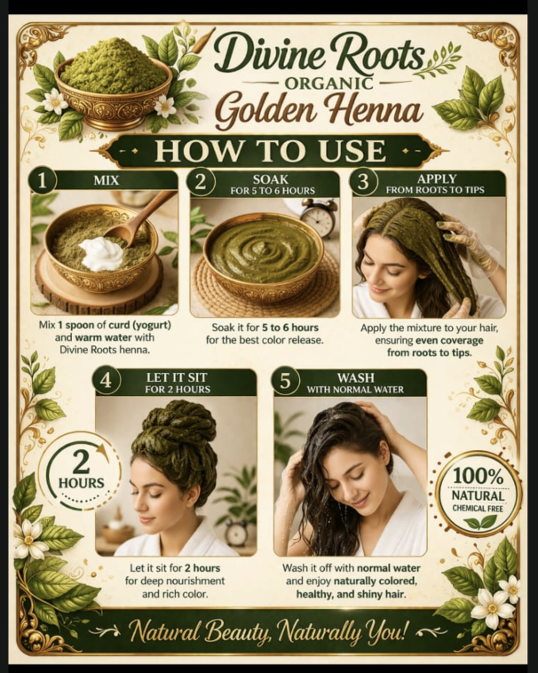 Divine Leaf Organic Henna product packaging